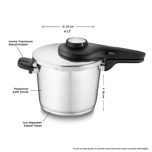 Jumbo Prime Master 6 Litre Düdüklü Tencere - Resim 4