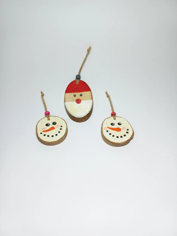 Noelbaba Figürlü Ahşap Yılbaşı Süsü - Resim 4