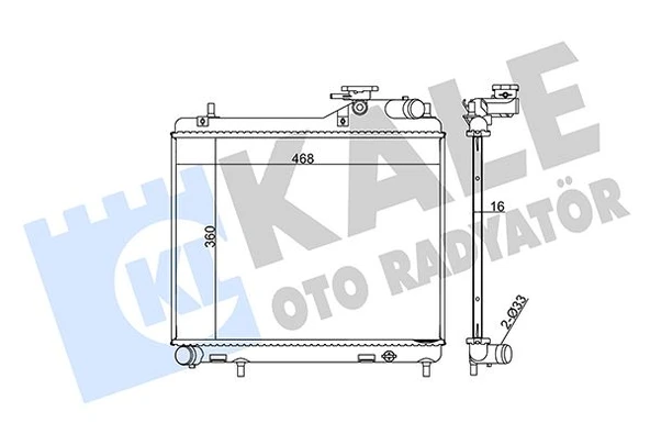 KALE 358200 RADYATÖR ACCENT ADMIRE 1.5 CRDI 02-05 MEK AC KLİMASIZ AL/PL/BRZ 360x471x16 2531025810 ürün görseli 1