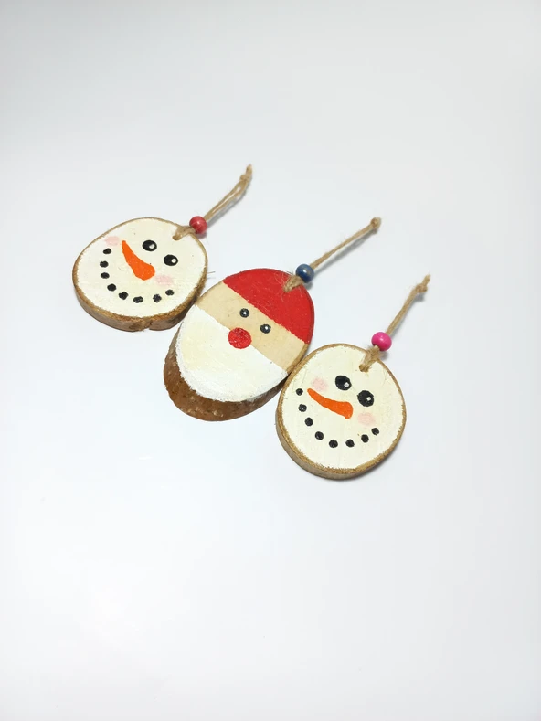 Noelbaba Figürlü Ahşap Yılbaşı Süsü ürün görseli 1