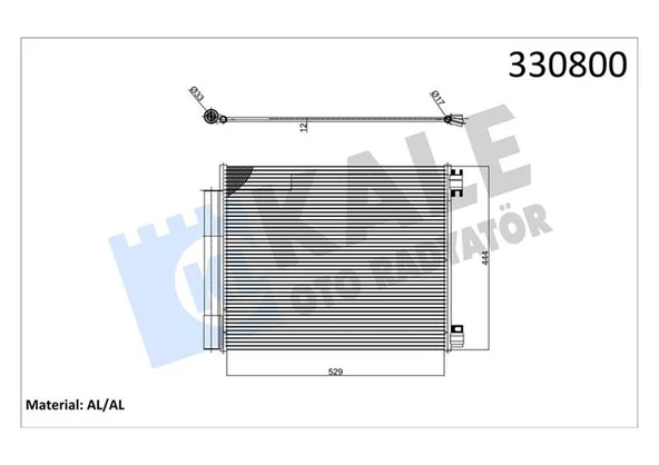 KALE 050ABC091 KLİMA RADYATÖRÜ KONDENSERİ RENAULT MEGANE IV 15> TALISMAN 15> GRAND SC NIC IV 16> 1.2TCe 1.3 TCe 1.5dCi 1.6Sce 1.6dCi AC MEK. ATOM. AL BRZ 921002969R-921004575R-921007588R ürün görseli 1