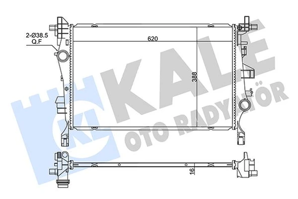 KALE 362670 SU RADYATÖRÜ FIAT 500x-JEEP RENEGADE 1.4 1.3/1.6MTJ 14 > MT BRAZING 620x388x16 51965899-52009105 ürün görseli 1