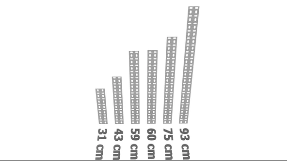 2 Adet Çelik Raf Siperlik - Siperatör, Koruma 93 cm ürün görseli