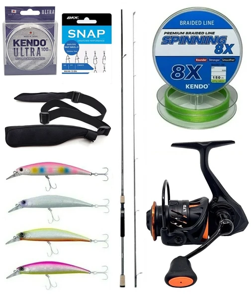 Yek Outdoor Spin Olta Seti Okuma Azaki Spin 274 cm 12-35 gr 2 Parça Spin Kamışı&Savage Gear Orange LTD 3000 FD 8+1BB Olta Makinesi ürün görseli 1