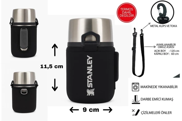 Safir Kamp Stanleye 0.53 Lt. Adventure Çelik Yemek Termosu ile Uyumlu Omuz Askılı Termos Kılıfı - 2