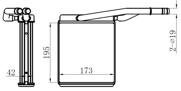 ORIS KFR014042 KALORİFER RADYATÖRÜ BRAZİNG FOCUS-TOURNEO CONNECT 1.6 16V-1.8 16V-1.8 TDI 2195x187x40 1062254-XS4H18476AB ürün görseli 1