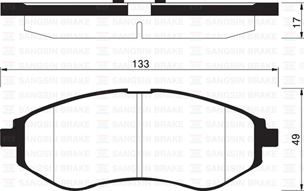SANGSIN SP1158 ÖN FREN BALATASI CHEVROLET AVEO 05> KALOS 02> 94566892-96534653-PW892497-WVA23974 ürün görseli 1