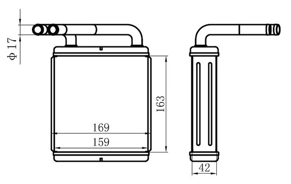 ORIS KHY005042 KALORİFER RADYATÖRÜ BRAZİNG H100 MİN. 163x165x42 9721143010-9721143100-9721143050 ürün görseli 1