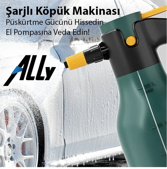 2L Yüksek Basınçlı Şarjlı Köpük Makinası Oto Yıkama Pompası Köpük Püskürtücü - Resim 2
