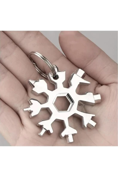 Mucit Home 19 In 1 Çok Fonksiyonlu Çelik Alyan Tornavida Açacak Kar Tanesi Anahtarlık - Resim 3