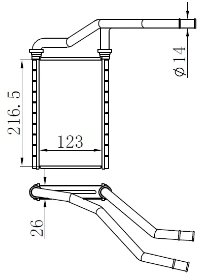 ORIS KSZ008026 KALORİFER BRAZİNG HEATER A/M 123X216X26 SWİFT III 05 /SX4 06 /FİAT SEDİCİ 73991-7412060PA0 71743143-71412062JA0-71768657 ürün görseli 1