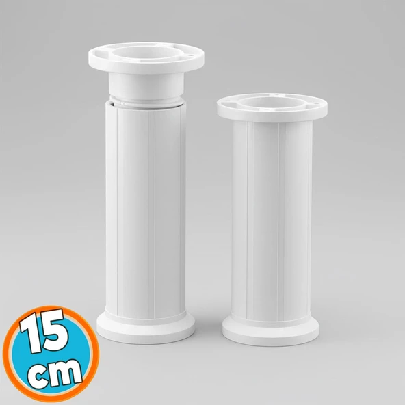 Mobilya Tezgah Dolap Yükseltici Yükseltme Ayağı Ayarlanabilir15 Cm Beyaz Plastik Ayak 4 Adet - Resim 6