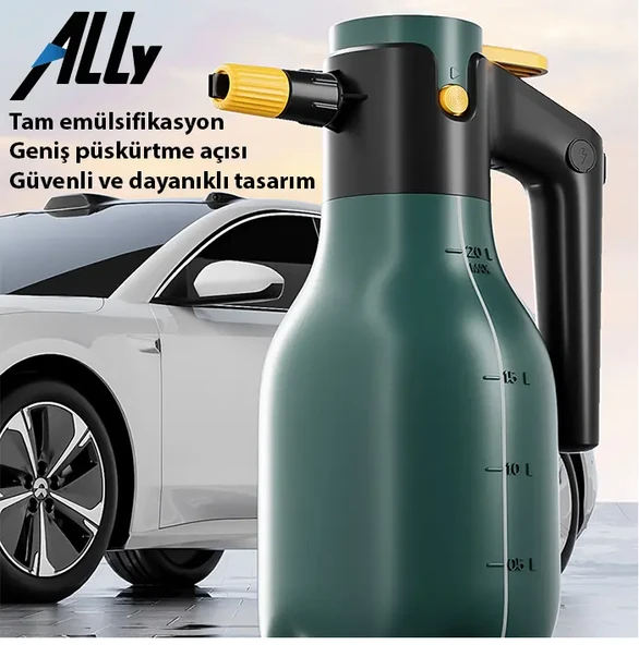 2L Yüksek Basınçlı Şarjlı Köpük Makinası Oto Yıkama Pompası Köpük Püskürtücü - Resim 5