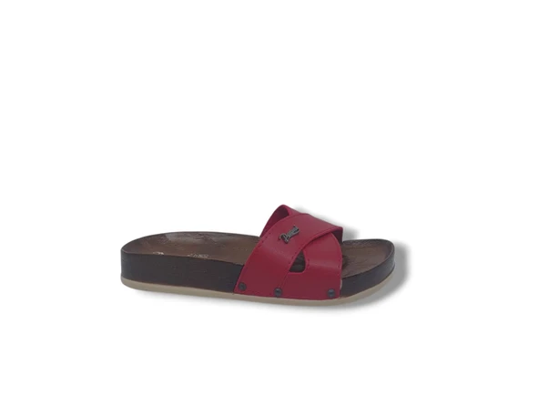 Parmi 21502 Kadın Kırmızı Çapraz Bant Günlük Kullanım Terlik ürün görseli