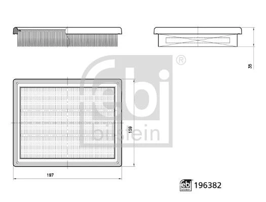 FEBI 196382 HAVA FILTRESI RENAULT AUSTRAL 24> RAFALE 24> 1.2 HYRIB H5F 200 BG E-TECH 165460392R ürün görseli