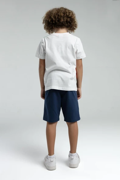 Roly Poly Renkli Erkek Çocuk Kısa Kol Bermuda Şortlu Pijama Takım - Resim 4