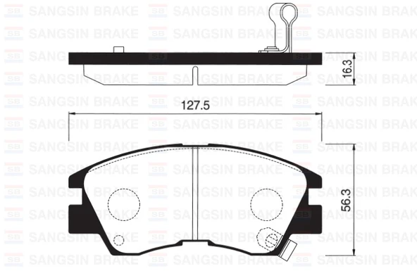 SANGSIN SP1135 ÖN FREN BALATA MITSUBISHI L200 2.5L 4D55 4D56 8v K14T 4x2 4x4 86-98 / L300 2.5L 4D56 8v P15V PANELVAN 86-> MB500816-MR389523-MB699087 ürün görseli 1