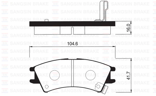 SANGSIN SP1096 ÖN BALATA ATOS 1.0I 98-01 ATOS PRIME 1.0I 99-01 ATOS SPRIRIT 99 > GDB3165 5810102A00-WVA23238-WVA23239 ürün görseli 1