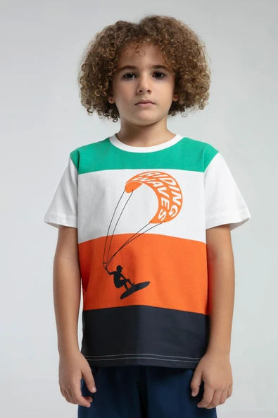 Roly Poly Renkli Erkek Çocuk Kısa Kol Bermuda Şortlu Pijama Takım - Resim 3