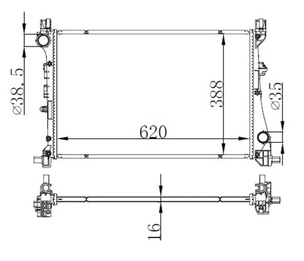 GVA 3129005 MOTOR SU RADYATÖRÜ FIAT EGEA 15> 1.3D MTJ 1.4 AL-PL-BRAZING 620x388x16 52052220-52015588 ürün görseli