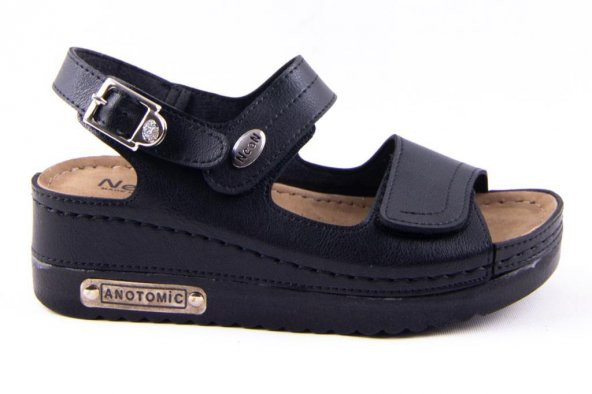 Dagoster DZA37-3014 Siyah Günlük Ortopedik Kadın Sandalet - Resim 2