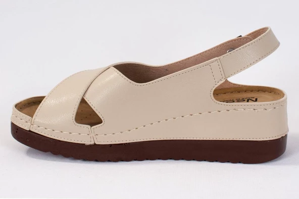 Dagoster DZA37-3031 Bej Günlük Ortopedik Kadın Sandalet - 3