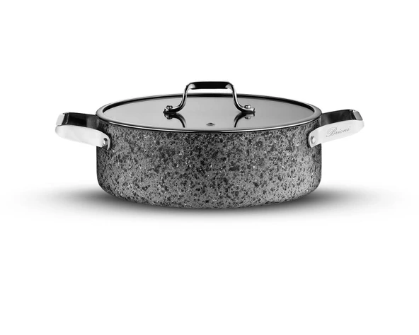 Brioni Stone-H İndüksiyon Tabanlı Çizilmez Basık Tencere - 32 cm ürün görseli 1