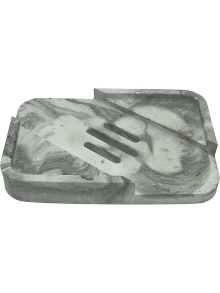 Mermer Desenli Su Giderli Katı Sabunluk | Dayanıklı Beton Katı Sabun Kabı ve Standı ürün görseli 1