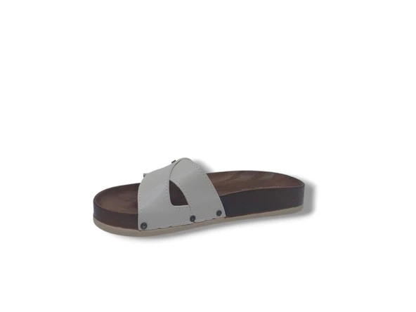 Parmi 21502 Kadın Krem Çapraz Bant Günlük Kullanım Terlik - Resim 3