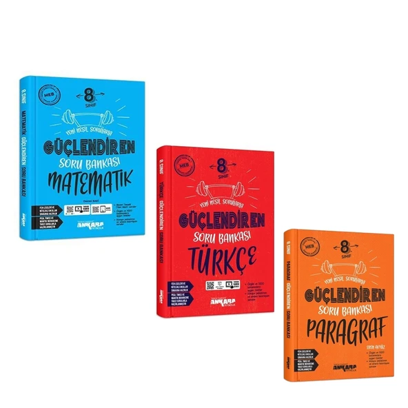 Ankara Yayıncılık 8.Sınıf Matematik Türkçe ve Paragraf Soru Bankası Seti 3 Kitap ürün görseli