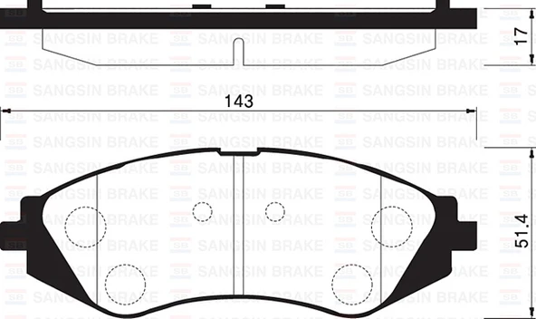 SANGSIN SP1159 ÖN FREN BALATASI LACETTI 1.4-1.6-1.8 2.0D 04> NUBIRA 1.4-1.6-1.8 2.0D 04> 96405129-96495227-96245178-96253367 ürün görseli 1