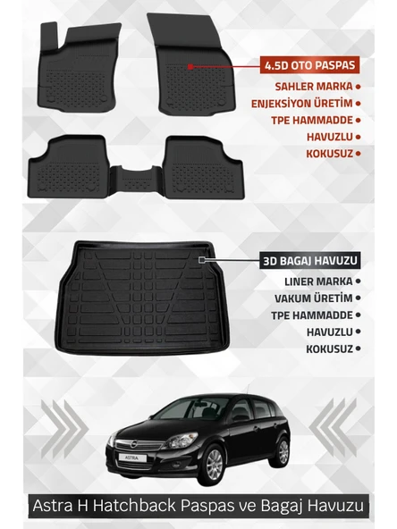 Sahler Citroen Berlingo 2019+ Uyumlu 4.5D Premium Havuzlu Oto Paspas Ve Liner Marka 3D Bagaj Havuzu