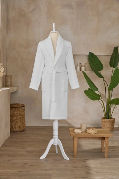 Özdilek Colourist Beyaz S/M Beden Şalyaka Tek Bornoz