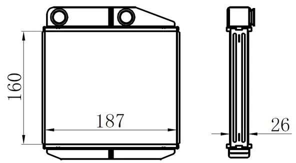 ORIS KFI023026 KALORİFER RADYATÖRÜ BRAZİNG CORSA D 06> CORSA E 14> ADAM 14> MITO-DOBLO III-LINEA-FIORINO-PRATICO- GRANDE PUNTO 1.2-1.3-1.4 BORUSUZ TİP 39033120-77363898-77365032-77364557 ürün görseli 1