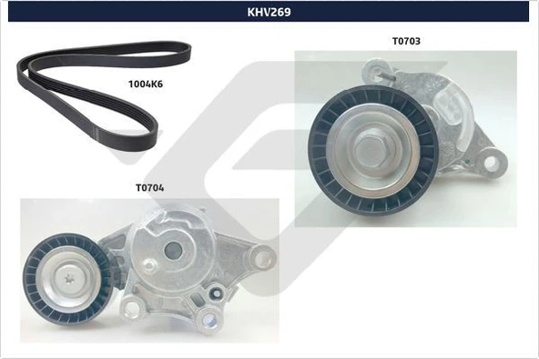 HUTCHINSON KHV269 ALTERNATÖR GERGİ KİTİ 6PK105EST 208-2008-308-3008-5008-PARTNER-BERLINGO-CROSSLAND-C3-C4 1.6 BlueHDI 1631481680