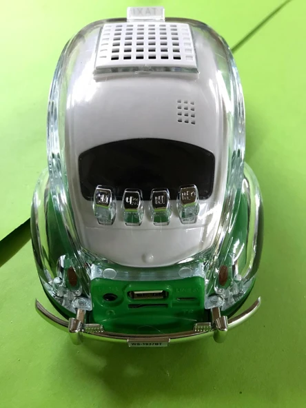 Nostaljik Araba Işıklı Klasik Vosvos Bluetooth Hoparlör Radyo - Resim 3