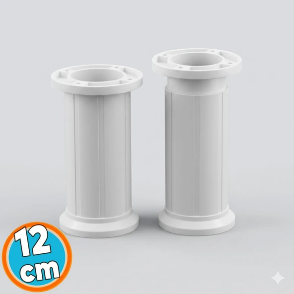 Mobilya Tezgah Dolap Yükseltici Yükseltme Ayağı Ayarlanabilir Plastik Ayak 1 Adet 12 Cm Beyaz ürün görseli