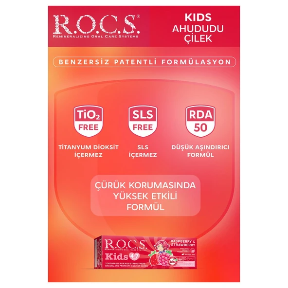 R.o.c.s Kids 4-7 Yaş Ahududu Çilek Diş Macunu 45g - 4