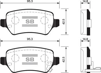 SANGSIN SP1536 ARKA FREN BALATA KIA CEED 1.4L 1.6L GDI. CRDI 12->/ VENGA 1.4L 1.6L 09-> / HYUNDAI ix20 1.4L 10-> / OPEL ASTRA G H 98-> / MERIVA 03-> / ZAFIRA 00-> / COMBO 02-> 1605967-1605086-583021PA ürün görseli 1
