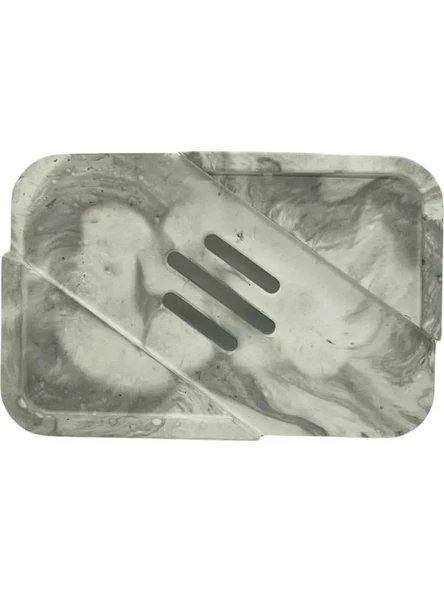 Mermer Desenli Su Giderli Katı Sabunluk | Dayanıklı Beton Katı Sabun Kabı ve Standı - Resim 2