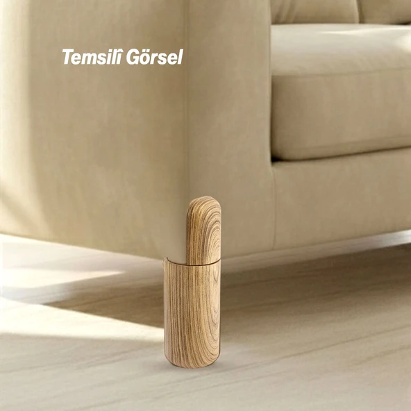 Mobilya Kanepe Koltuk Baza Yükseltme Ayağı Meşe Renk Sert Plastik Ayak 4 Adet 15 cm - Resim 3