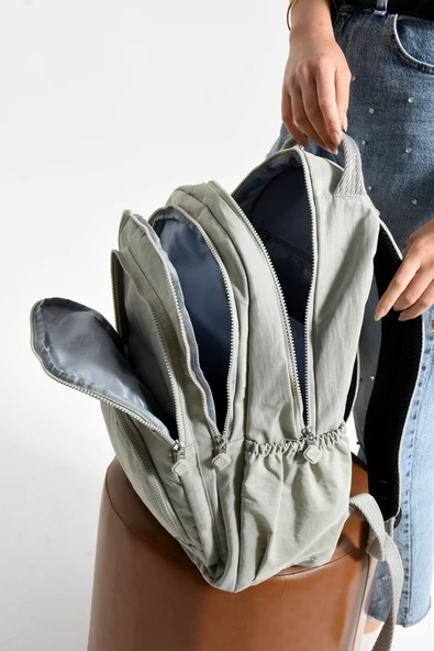 Bolsas Kadın Okul Sırt Çanta Açık Gri 1087 - Resim 3