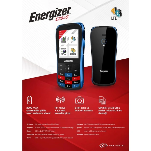 ENERGIZER E284S Mavi - 2