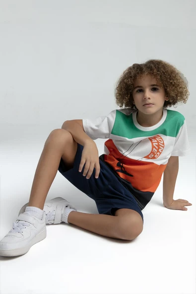 Roly Poly Renkli Erkek Çocuk Kısa Kol Bermuda Şortlu Pijama Takım - Resim 2