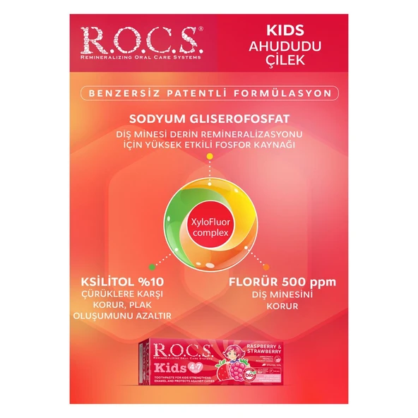 R.o.c.s Kids 4-7 Yaş Ahududu Çilek Diş Macunu 45g - 2