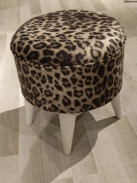 MERCAN MOBİLYA LEOPAR DESENLİ PUF BENCH