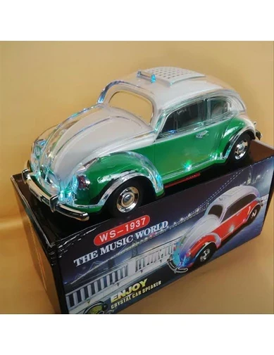 Nostaljik Araba Işıklı Klasik Vosvos Bluetooth Hoparlör Radyo - Resim 4