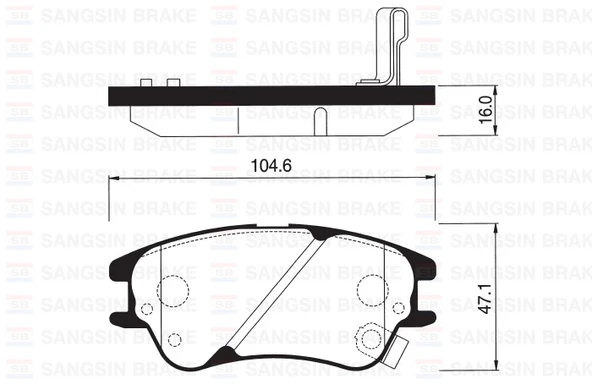 SANGSIN SP1149 ÖN BALATA ATOS 1.0 İ 01 > ABS LI ATOS PRIME 1.0 İ 01 > ATOS PRIME 1.1 03 > GDB3377 5810102A10-5810105A10-WVA24277 ürün görseli 1