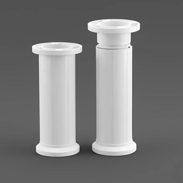 Mobilya Tezgah Dolap Yükseltici Yükseltme Ayağı Ayarlanabilir 1 Adet 15 Cm Beyaz Plastik Ayak - Resim 6