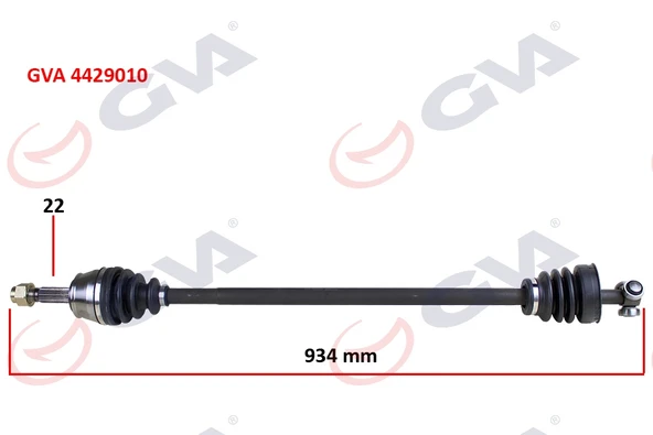 GVA 4429010 KOMPLE AKS SAĞ DOBLO 1.9D 01> 934mm 46307999-46308347 ürün görseli 1